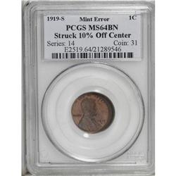 1919-S 1C MS64 Brown PCGS. 