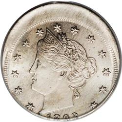 1893 5C Liberty Nickel--Struck 15% Off Center--MS64 PC 