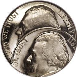 Undated 5C Proof Jefferson Nickel--Double Struck--PR65 