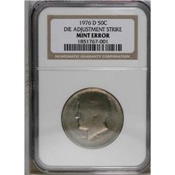 1976-D 50C Clad Bicentennial Kennedy Half--Die Adjustm 
