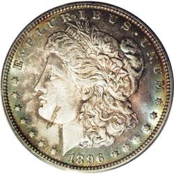 1896 S$1 Morgan Dollar--Lamination--MS64 ANACS. A thin 