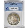 Image 3 : 1896 S$1 Morgan Dollar--Lamination--MS64 ANACS. A thin 