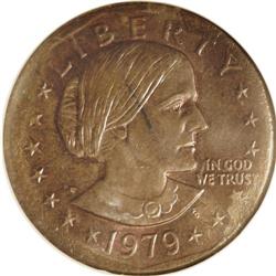 1979-P SBA$ Anthony Dollar--Missing Obverse Clad Layer 