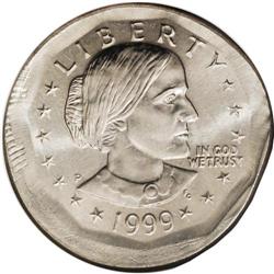 1999-P SBA$ Anthony Dollar--Broadstruck--MS64 ANACS. D 