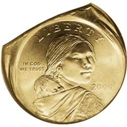 2000-P $1 Sacagawea Dollar--Multiple Struck Off Center 