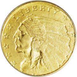 1911 $2 1/2 Indian Quarter Eagle--Struck 3% Off Center 