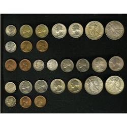 An Uncertified 1947 Double Mint Set. An originally tone 