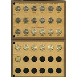 An Uncertified Partial Set of Jefferson Nickels. All da 