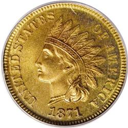 1871 Proof Set PR65 to PR66 PCGS. A lovely well-matched 