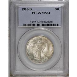 1916-D 50C MS64 PCGS. Choice, though the overall eye a 