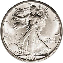 1918-S 50C MS64 PCGS. Well struck, bright, and untoned 