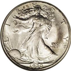 1920-S 50C MS63 NGC. Tinges of chestnut and olive appe 