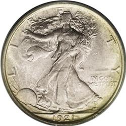 1921 50C MS63 PCGS. Toned with light gray-gold color o 