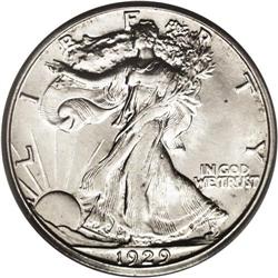 1929-S 50C MS65 PCGS. Fully lustrous, with brighter th 