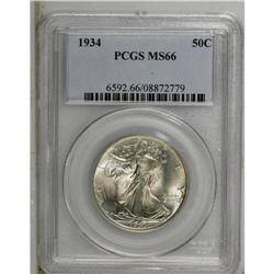 1934 50C MS66 PCGS. The devices are well-defined, and 