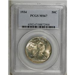 1934 50C MS67 PCGS. Nicely struck with a fully separat 