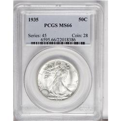 1935 50C MS66 PCGS. A nicely detailed piece, largely u 