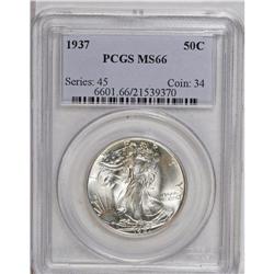 1937 50C MS66 PCGS. A highly lustrous, near-brilliant 