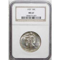 1937 50C MS67 NGC. A delightful Superb Gem with an unu 