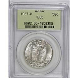 1937-D 50C MS65 PCGS. A highly lustrous Gem, untoned s 