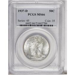 1937-D 50C MS66 PCGS. Liberty''s thumb is separated, t 