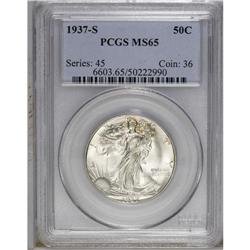 1937-S 50C MS65 PCGS. This frosty Gem is solidly struc 