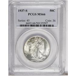 1937-S 50C MS66 PCGS. Traces of gold and red patina ap 