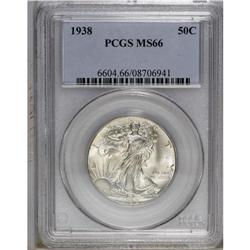 1938 50C MS66 PCGS. A typically struck but highly lust 