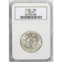 1939 50C MS67 NGC. The highly lustrous surfaces of thi 