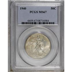 1940 50C MS67 PCGS. A satiny Superb Gem from the short 