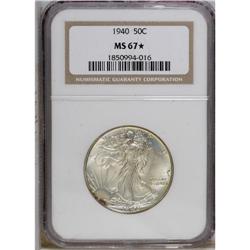 1940 50C MS67 S NGC. A highly lustrous Superb Gem tha 