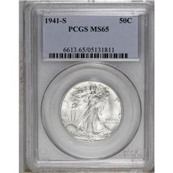 1941-S 50C MS65 PCGS. A largely untoned Gem from the s 