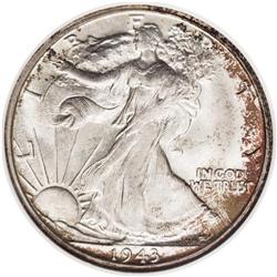 1943-S 50C MS67 S NGC. FS-010.5. Trumpet Tail S. IN G 