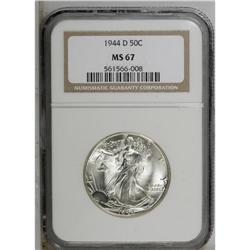 1944-D 50C MS67 NGC. Highly lustrous and well struck w 
