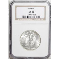 1946-D 50C MS67 NGC. Bright and untoned, with a thick 