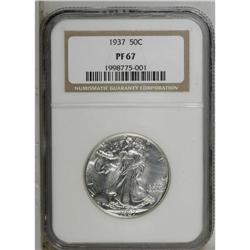 1937 50C PR67 NGC. A brilliant silver-white Superb Gem 