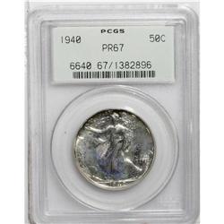 1940 50C PR67 PCGS. Moderately reflective with an arc 