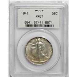1941 50C PR67 PCGS. Deeply mirrored beneath heavy haze 