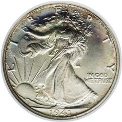 1941 50C PR68 NGC. Stunning light silver-gold surfaces 