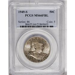 1949-S 50C MS66 Full Bell Lines PCGS. Mottled lilac, o 