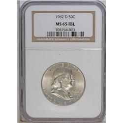 1962-D 50C MS65 Full Bell Lines NGC. Sharply struck wi 