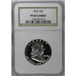 1954 50C PR66 Cameo NGC. A lightly frosted, flashy, an 