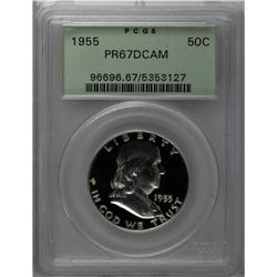 1955 50C PR67 Deep Cameo PCGS. A boldly struck and lar 