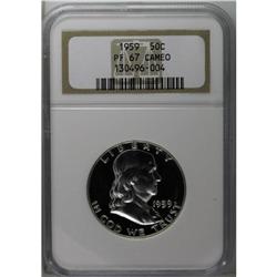 1959 50C PR67 Cameo NGC. Deeply reflective with signif 