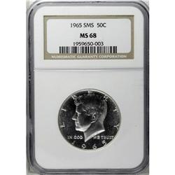 1965 50C SMS MS68 NGC. A well-preserved example, moder 