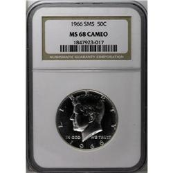 1966 50C SMS MS68 Cameo NGC. A blazing, untoned Superb 