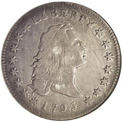 1795 S$1 Flowing Hair, Three Leaves--Environmental Dam 