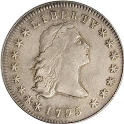 1795 S$1 Flowing Hair, Three Leaves XF40 PCGS. B-5, BB 