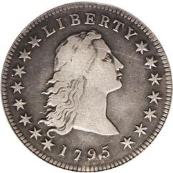 1795 S$1 Flowing Hair, Two Leaves Fine 12 PCGS. B-1, B 