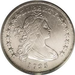 1795 S$1 Draped Bust, Off Center Bust AU58 PCGS. B-14, 